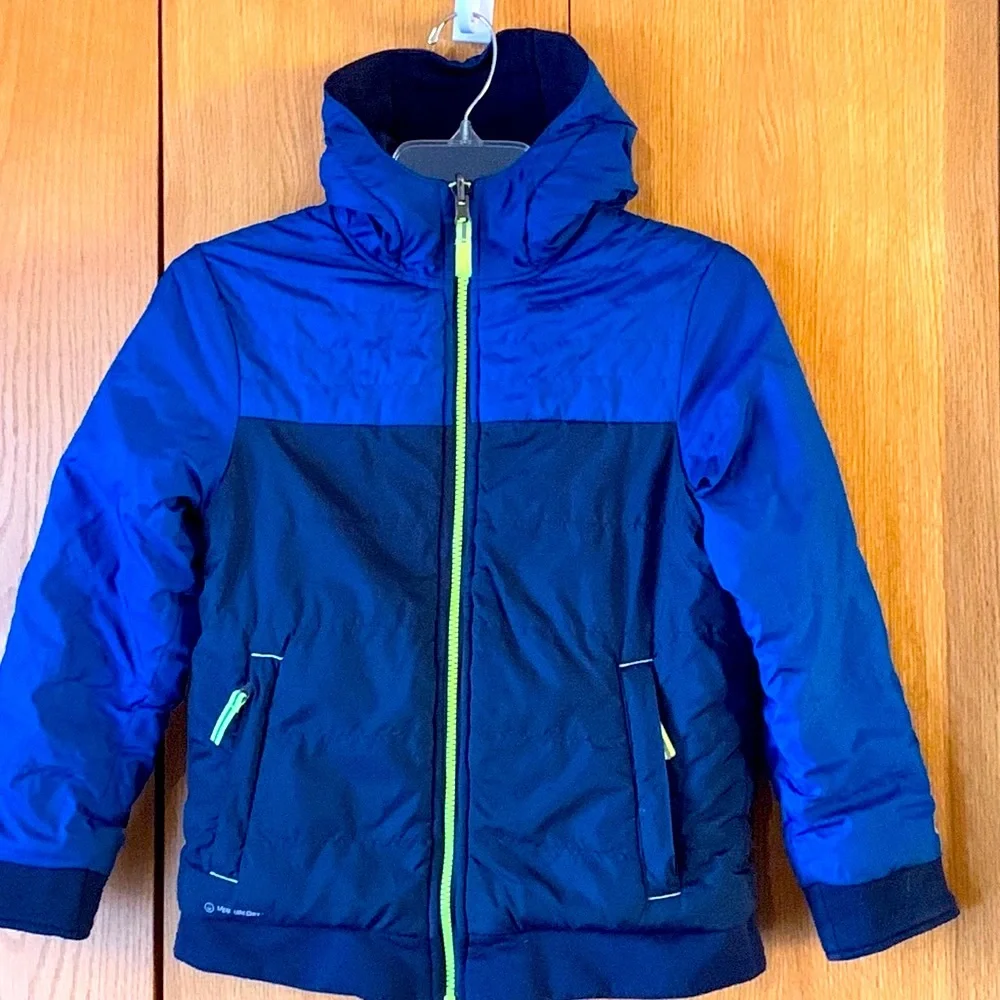 Champion boys 8 - 10 reversible full zip insulated hoodie navy royal blue VGUC